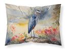 Blue Heron Standard Pillowcase – Artistic Decorative Front, White Back