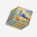 Blue Heron Coasters - Set of 4 Lightweight Foam, Absorbent Drink Coasters