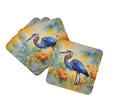 Blue Heron Coasters - Set of 4 Lightweight Foam, Absorbent Drink Coasters