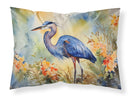 Blue Heron Standard Pillowcase – Artistic Decorative Front, White Back