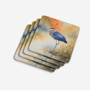 Blue Heron Coasters - Set of 4 Lightweight Foam, Absorbent Drink Coasters