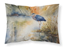 Blue Heron Standard Pillowcase – Artistic Decorative Front, White Back