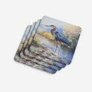Blue Heron Coasters - Set of 4 Lightweight Foam, Absorbent Drink Coasters