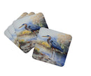 Blue Heron Coasters - Set of 4 Lightweight Foam, Absorbent Drink Coasters