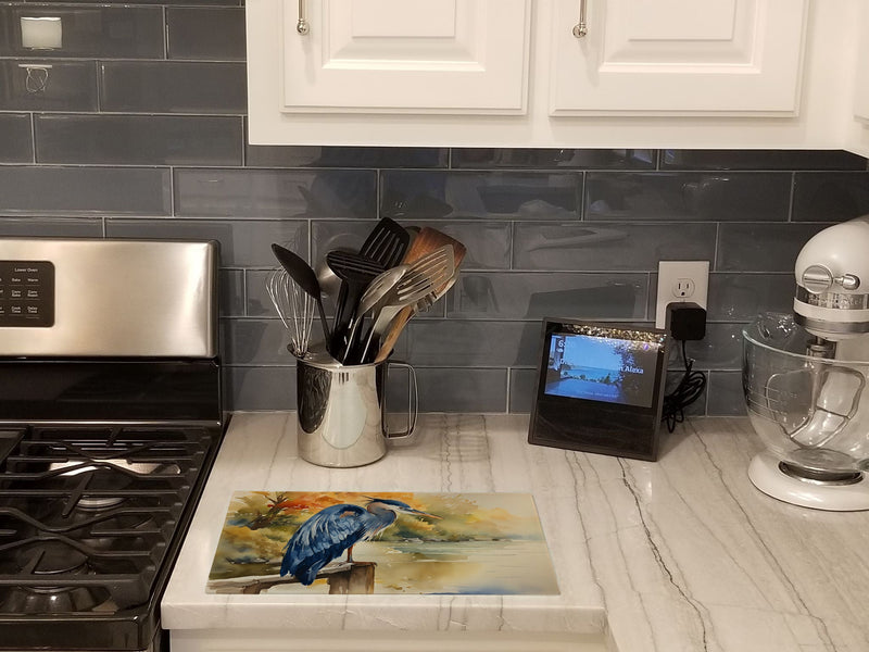 Blue Heron Glass Cutting Boards – Durable, Decorative Kitchen Art Large
