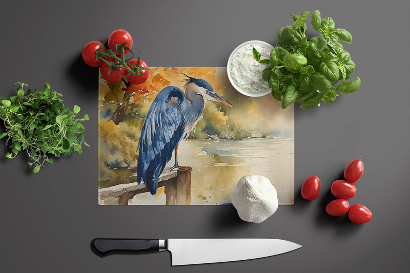 Blue Heron Glass Cutting Boards – Durable, Decorative Kitchen Art Large