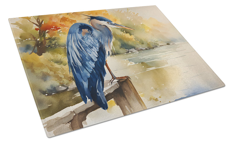 Blue Heron Glass Cutting Boards – Durable, Decorative Kitchen Art Large