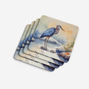 Blue Heron Coasters - Set of 4 Lightweight Foam, Absorbent Drink Coasters