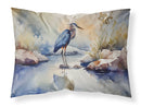 Blue Heron Standard Pillowcase – Artistic Decorative Front, White Back