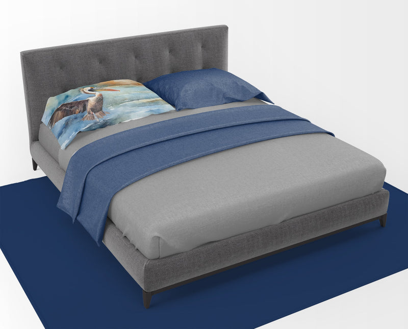 Pelican Standard Pillowcase – Artistic Decorative Front, White Back