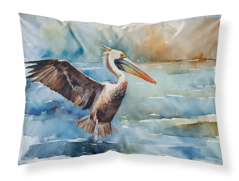 Pelican Standard Pillowcase – Artistic Decorative Front, White Back