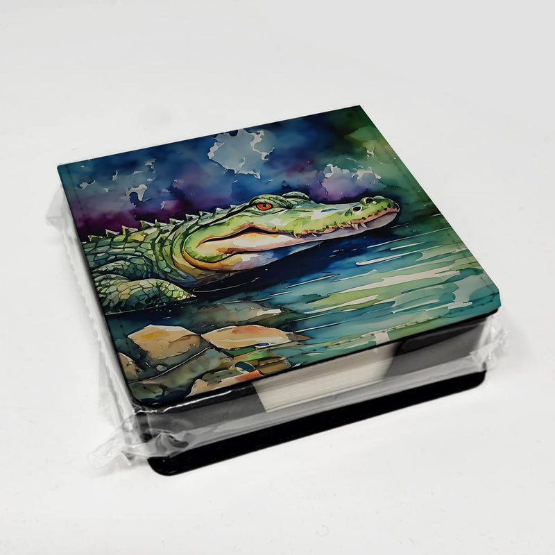 Alligator PU Leather Note Paper Holder