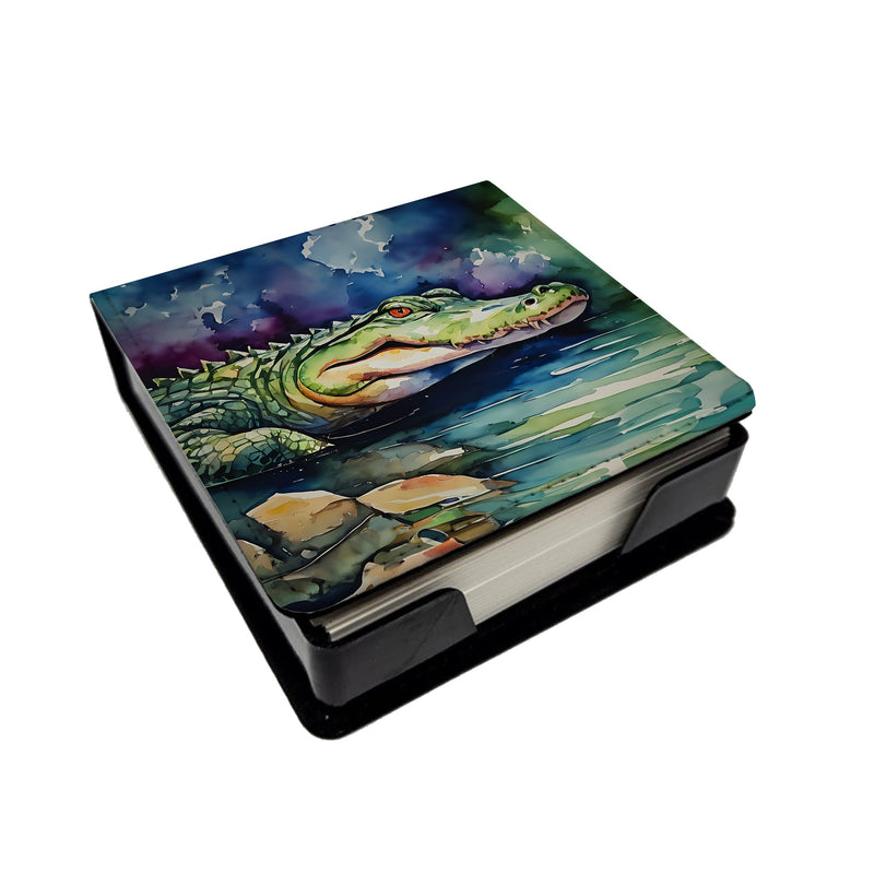 Alligator PU Leather Note Paper Holder