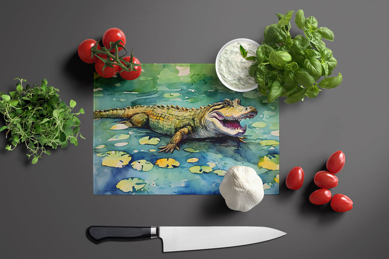 Alligator Glass Cutting Board Large