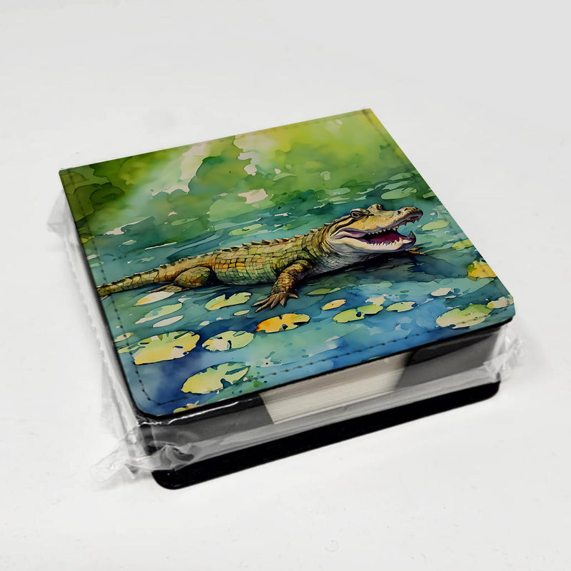 Alligator PU Leather Note Paper Holder