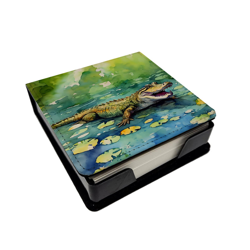 Alligator PU Leather Note Paper Holder