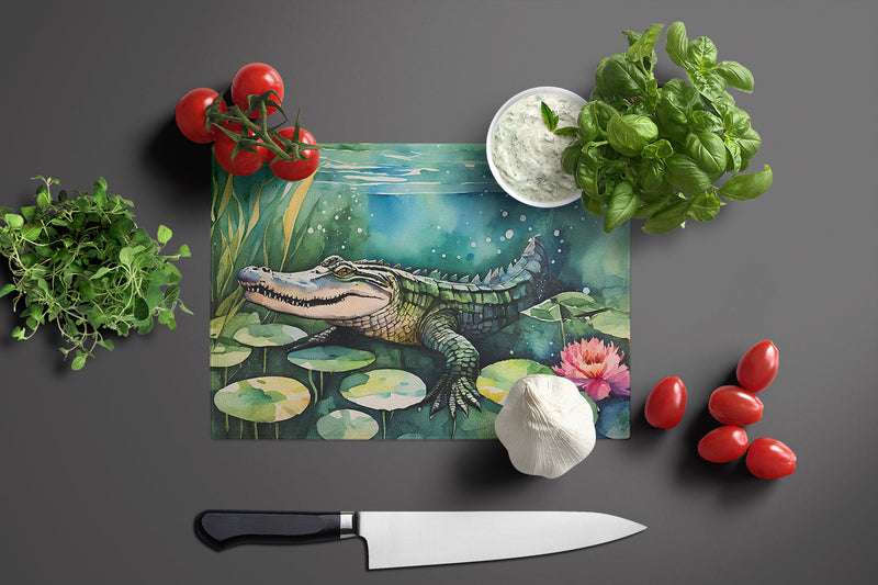 Alligator Glass Cutting Board Large