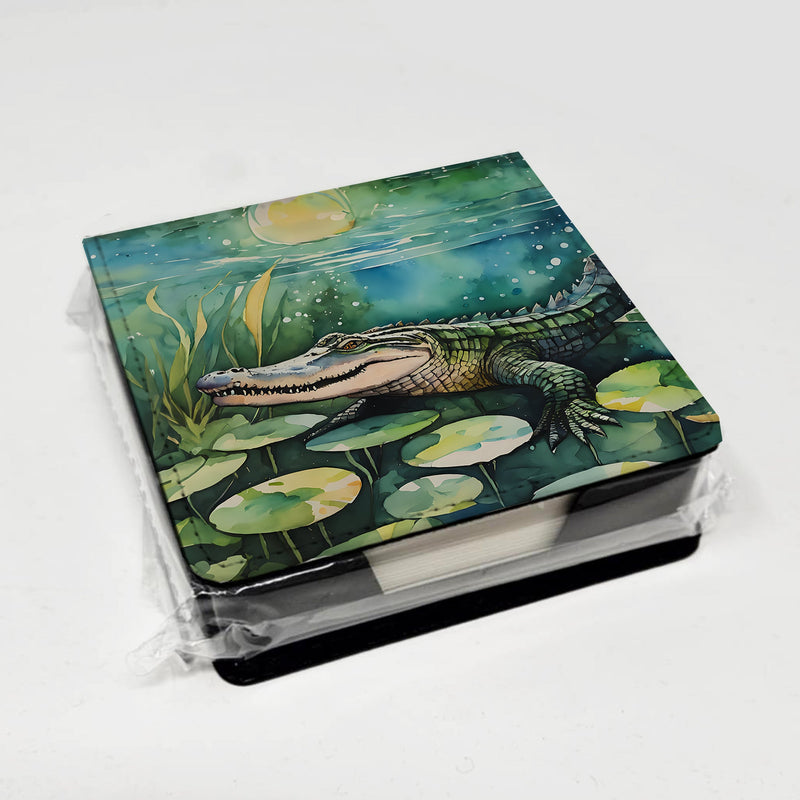 Alligator PU Leather Note Paper Holder