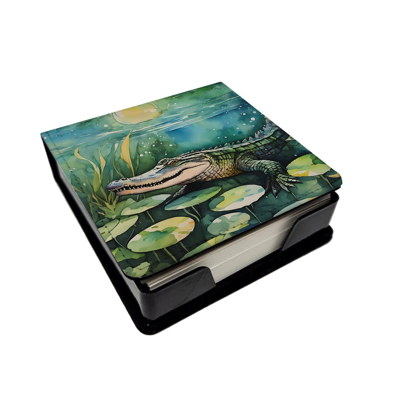 Alligator PU Leather Note Paper Holder