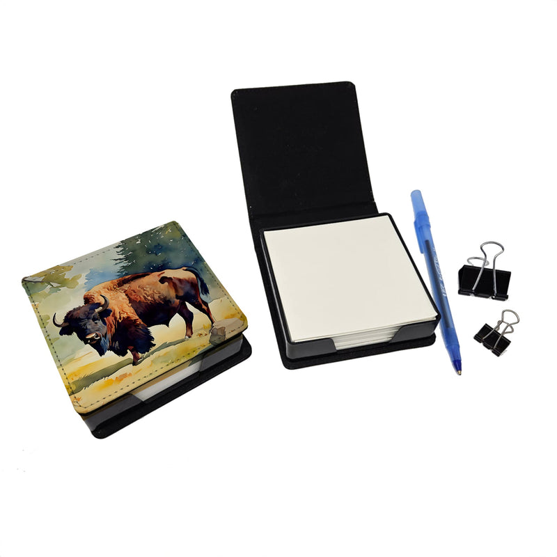 American Bison PU Leather Note Paper Holder