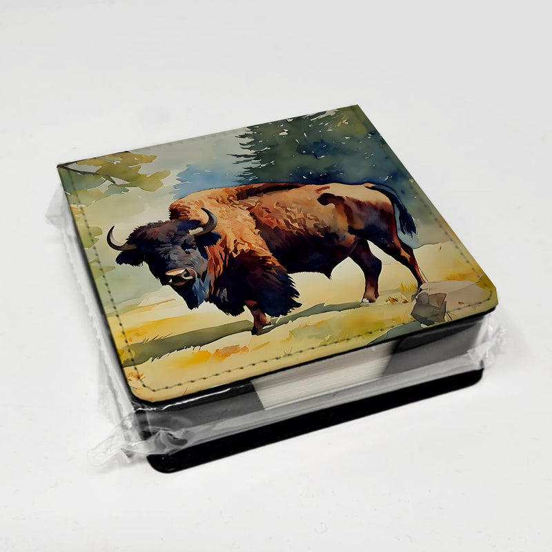 American Bison PU Leather Note Paper Holder
