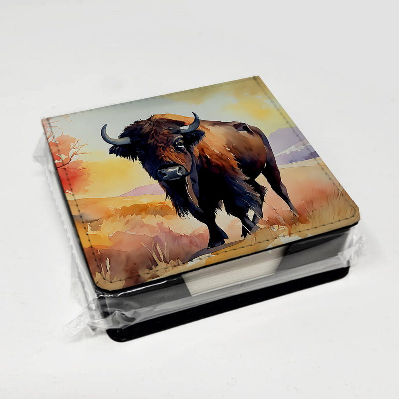 American Bison PU Leather Note Paper Holder