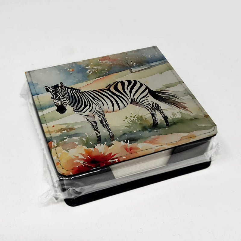 Zebra PU Leather Note Paper Holder