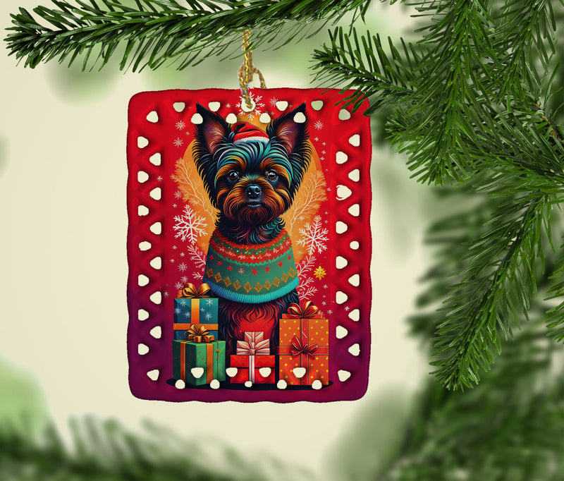 Affenpinscher Holiday Christmas Porcelain Ornament
