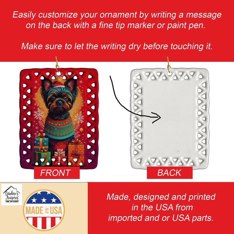 Affenpinscher Holiday Christmas Porcelain Ornament