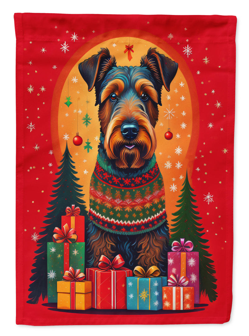 Airedale Terrier Holiday Christmas House Flag