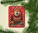 Akita Holiday Christmas Porcelain Ornament