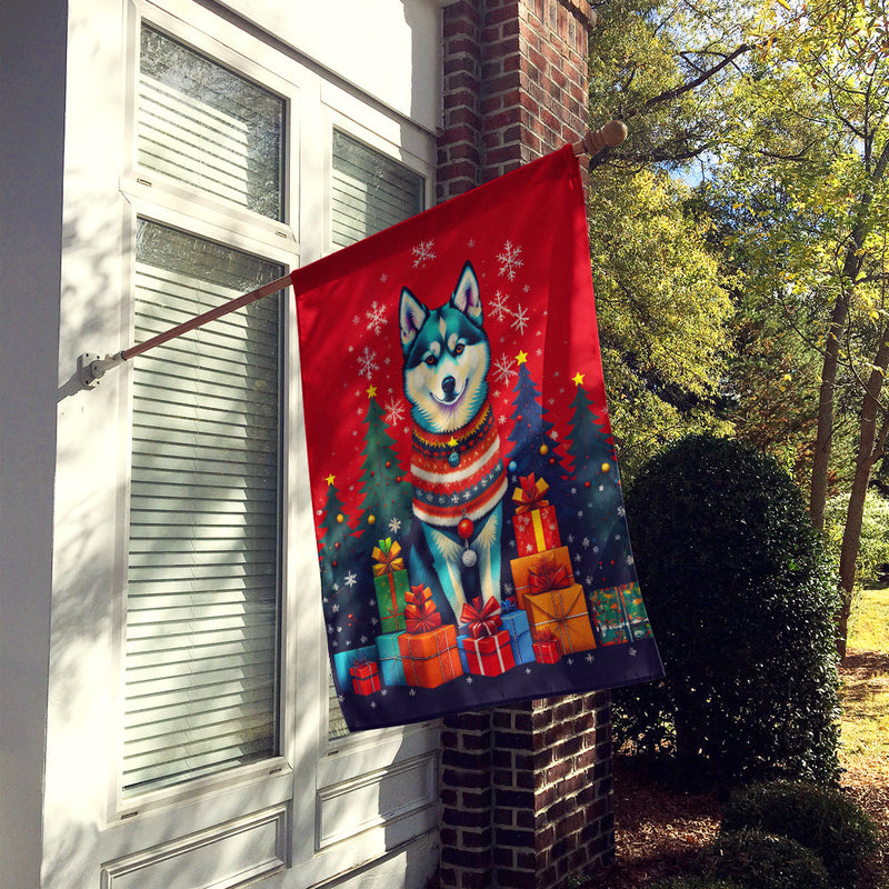 Alaskan Klee Kai Holiday Christmas House Flag