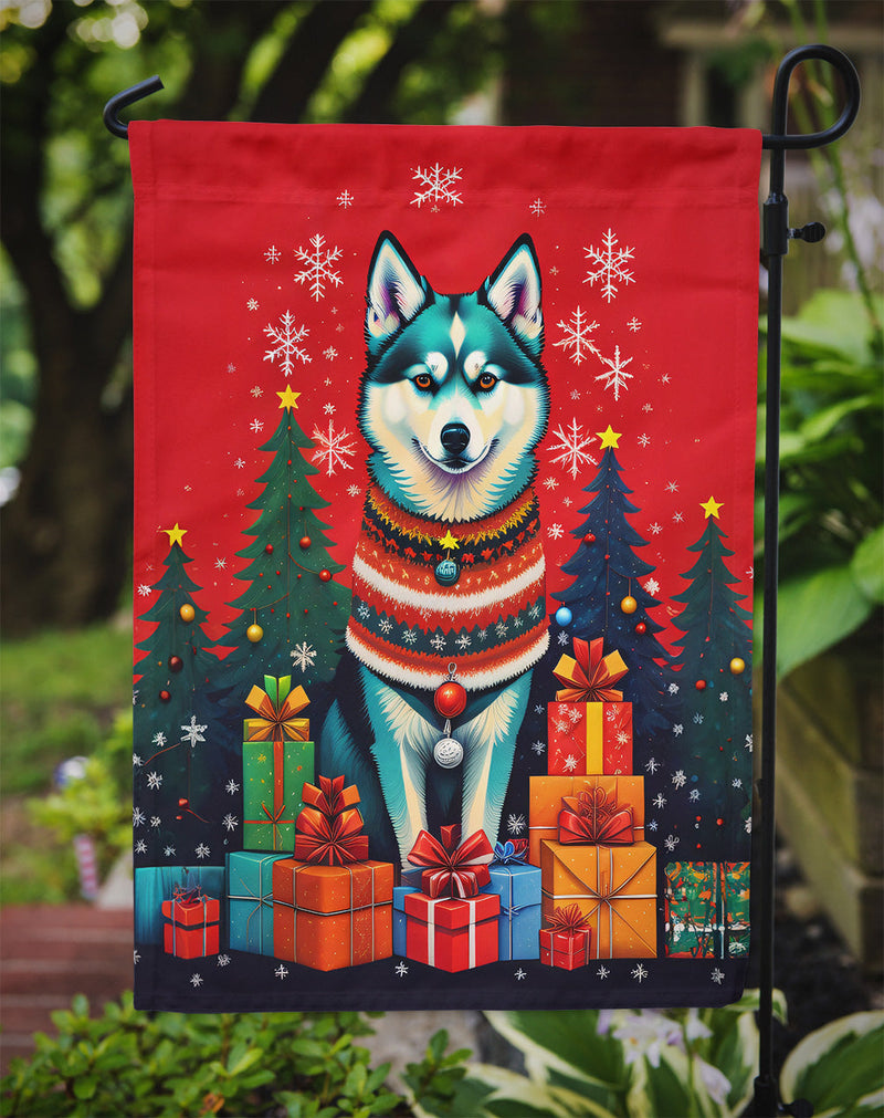 Alaskan Klee Kai Holiday Christmas Garden Flag – Outdoor Decorative Yard Flag