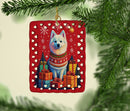 American Eskimo Holiday Christmas Porcelain Ornament