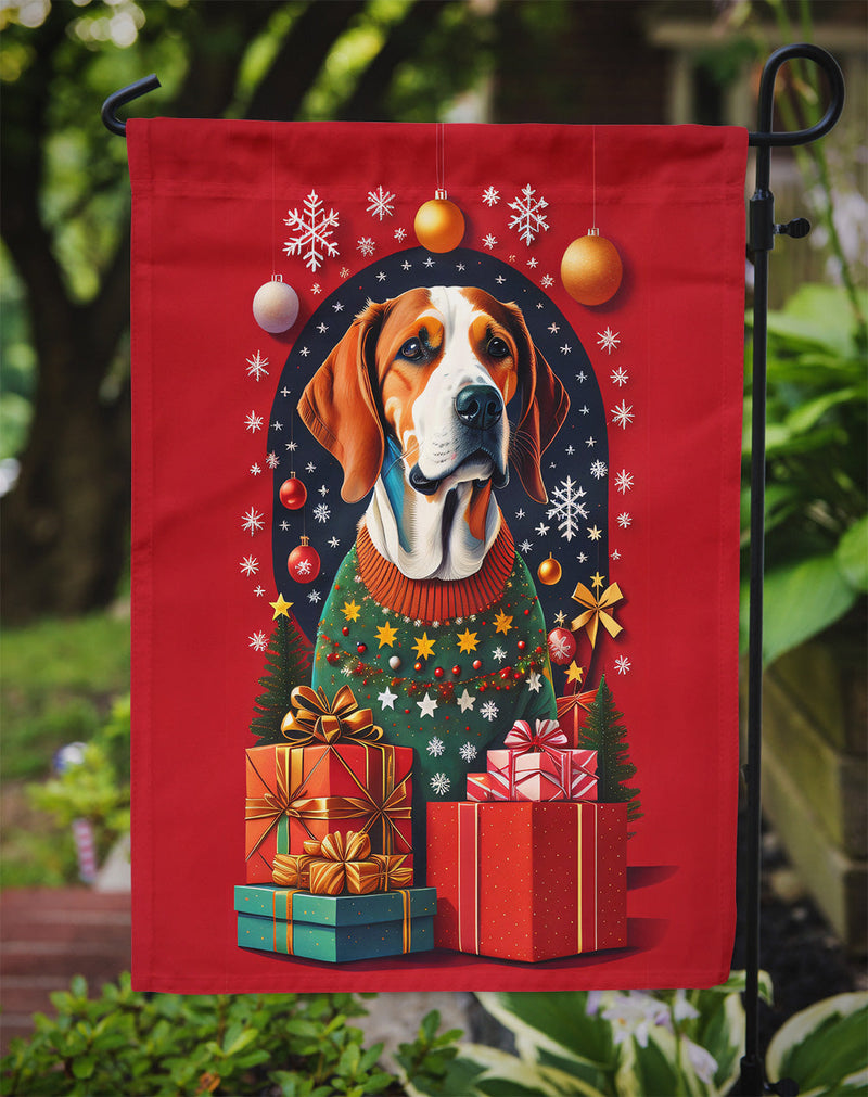 American Foxhound Dog Holiday Christmas Garden Flag – Outdoor Decorative Yard Flag