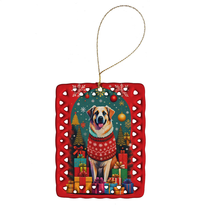 Anatolian Shepherd Dog Holiday Christmas Porcelain Ornament