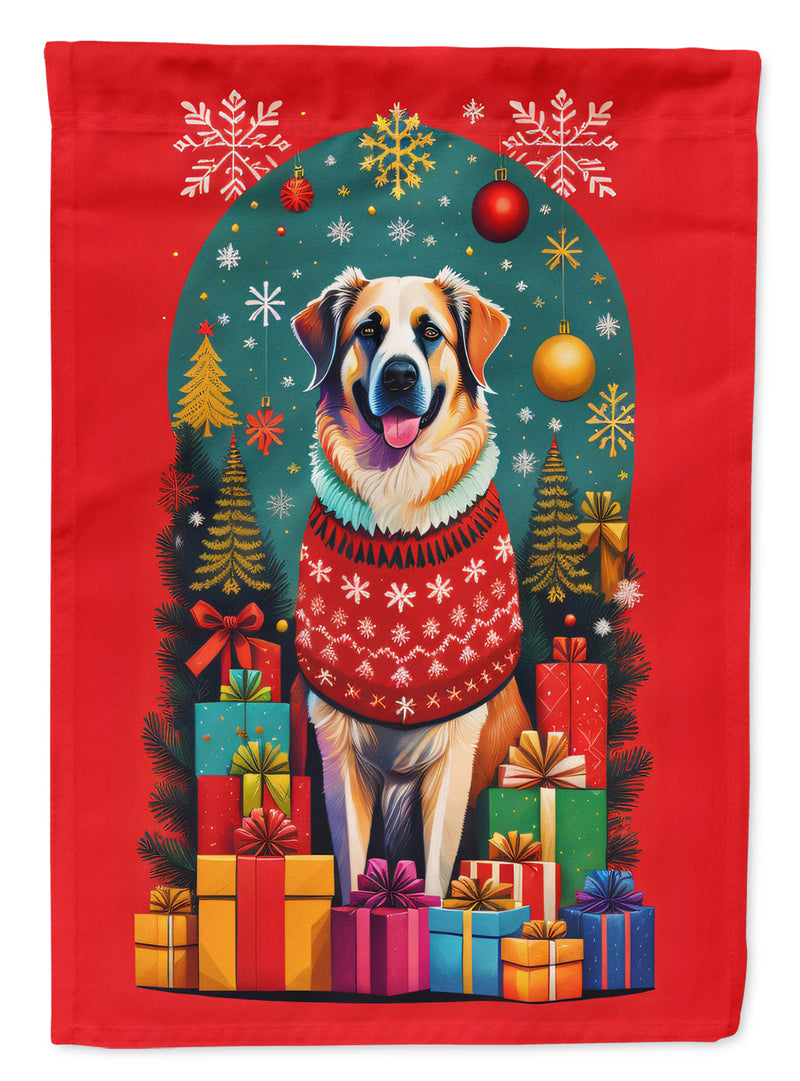 Anatolian Shepherd Dog Holiday Christmas Garden Flag – Outdoor Decorative Yard Flag