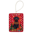 Black Russian Terrier Holiday Christmas Porcelain Ornament