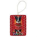 Border Collie Holiday Christmas Porcelain Ornament