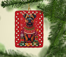 Border Terrier Holiday Christmas Porcelain Ornament