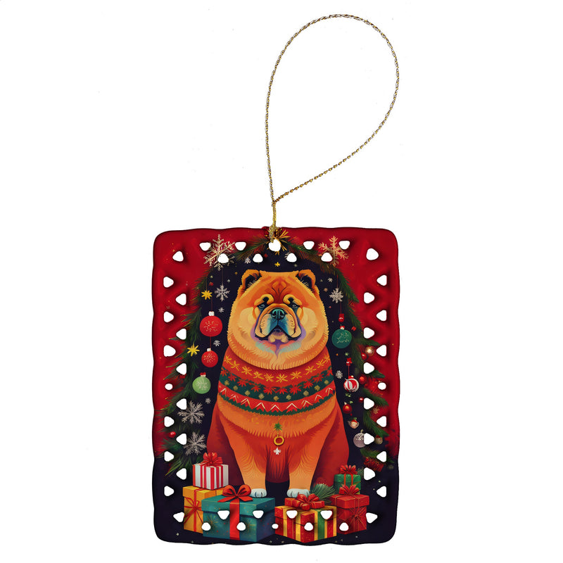Chow Chow Holiday Christmas Porcelain Ornament