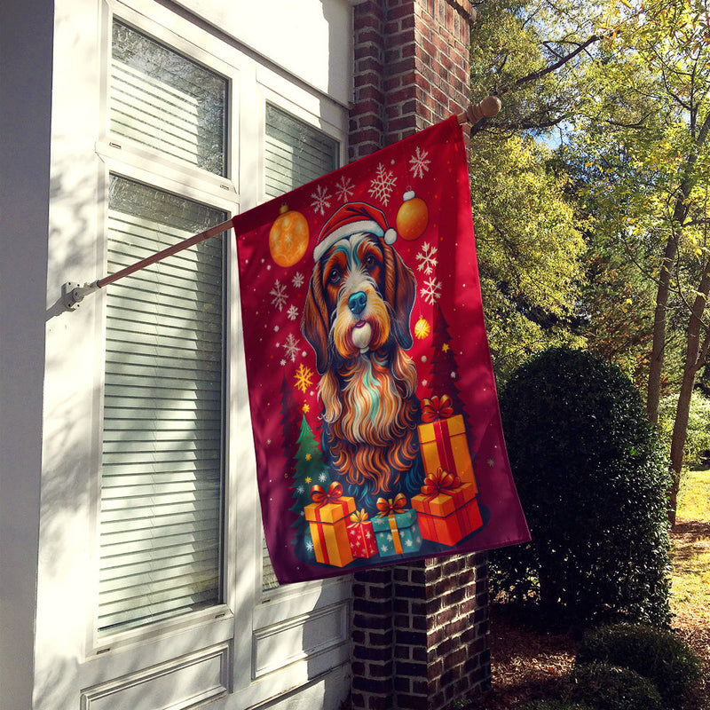 Petit Basset Griffon Vendeen Holiday Christmas House Flag