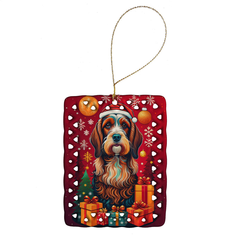 Petit Basset Griffon Vendeen Holiday Christmas Porcelain Ornament