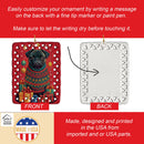 Black Pug Holiday Christmas Porcelain Ornament