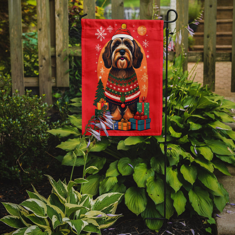 Tibetan Terrier Holiday Christmas Garden Flag – Outdoor Decorative Yard Flag