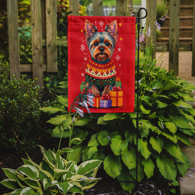 Yorkshire Terrier Holiday Christmas Garden Flag