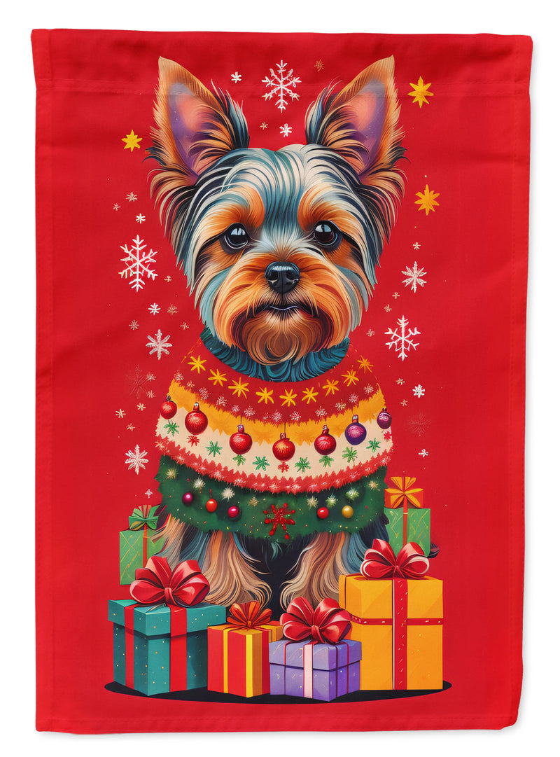 Yorkshire Terrier Holiday Christmas Garden Flag