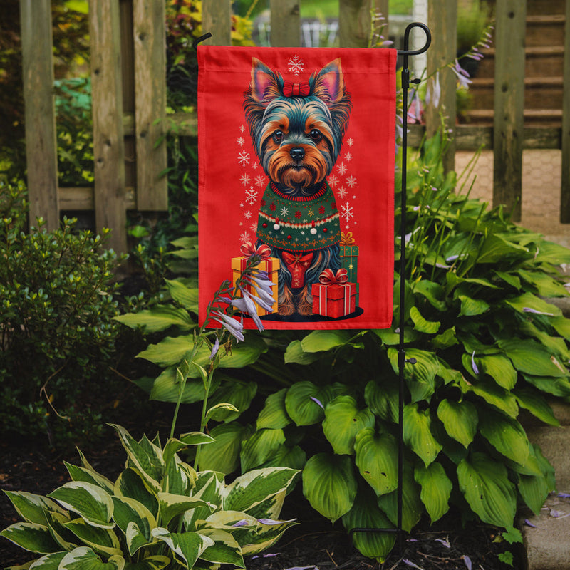 Yorkshire Terrier Holiday Christmas Garden Flag