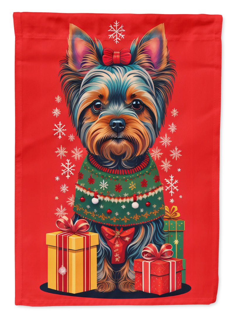 Yorkshire Terrier Holiday Christmas Garden Flag