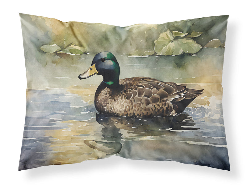American Black Duck Standard Pillowcase – Artistic Decorative Front, White Back
